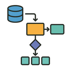 Aufkleber - Database Application Data Flow