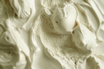 Poster - Close-up of smooth, swirled white ice cream texture showing its velvety surface and creamy swirls. Indulgent and sweet treat.
