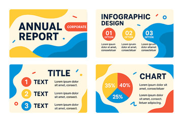 Poster - The presentation template set can be utilized in corporate and annual report contexts