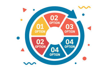 Aufkleber - a vector-based circle chart infographic template including an arrow is provided for creating cycle d
