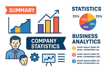 Poster - The concept of an amazing business infographic presentation has been beautifully captured in a vector illustration, highlighting corporate marketing analytics, data reports, and creative design