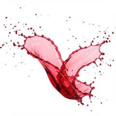 Poster - A vibrant splash of red liquid suspended in mid air against a stark white background display