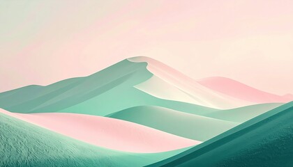 Poster - Tranquil sunset over rolling sand dunes desert landscape digital art serene environment aerial view nature's beauty