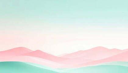 Aufkleber - Serene sunset over rolling hills natural landscape graphic art minimalist style soft color palette