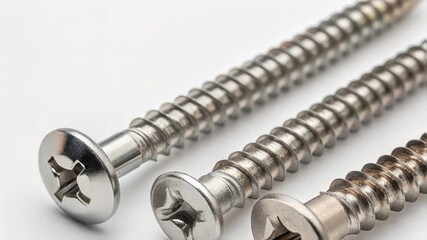 Poster - A closeup of screws and fasteners made from stainless steel showcasing their durability and resistance to rust essential for outdoor furniture.