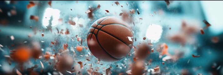Aufkleber - Dynamic Sports Revolution Immersive Basketball Energy Explosion - Surreal Visual Storytelling for Digital Marketing and Fan Experience Content