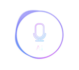 Aufkleber - AI voice recognition personal assistant technology concept, smart artificial intelligence app screen, machine speech generated, online support chat bot, automated business customer service transparent