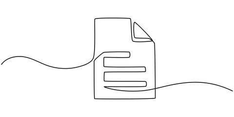 Poster - Clipboard with checklist icon  continuous one line drawing of outline vector illustration, One continuous line vector drawing of a folder. Outline documents background icon. Saving securities vector .