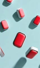 Leinwandbilder - Minimalist Tech Scatter Dynamic Digital Devices with Vibrant Notification Design - Innovative Connectivity and Modern Communication Aesthetic for Creative Professionals