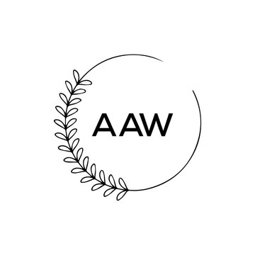 AAW creative minimalist letter logo.