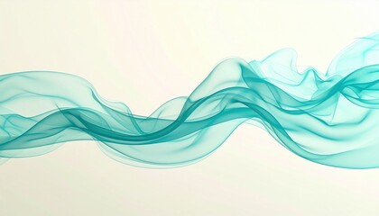 Poster - Flowing turquoise fabric art studio setting abstract content soft environment close-up view visual serenity