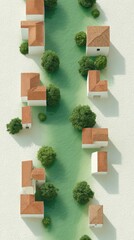 Aufkleber - Climate Resilience Urban Planning Miniature Topographic Landscape Modeling Sustainable Community Design for Adaptive Infrastructure Visualization