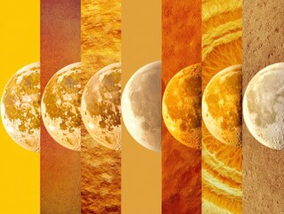 Aufkleber - Lunar Evolution Celestial Gradient Visualization - Immersive Astronomical Narrative for Educational Tech, Scientific Exploration and Digital Learning Platforms