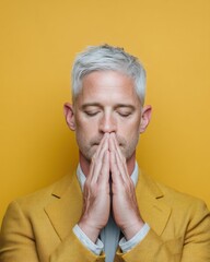 Poster - Mindful Resilience Gen X Professionals Emotional Intelligence Visualized through Contemplative Meditation in Vibrant Contemporary Workplace Styling