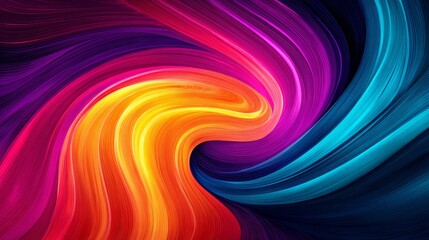 Poster - Vibrant Swirl Abstract Design - Dynamic energy, flowing movement, colorful abstraction, swirling patterns, vibrant hues. Symbolizes creativity, motion, transformation, passion, and fluidity