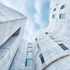 Aufkleber - Fluid Futurism Parametric European Legislative Architecture - Innovative Governmental Design Capturing Digital Era Transparency and Civic Engagement Dynamics
