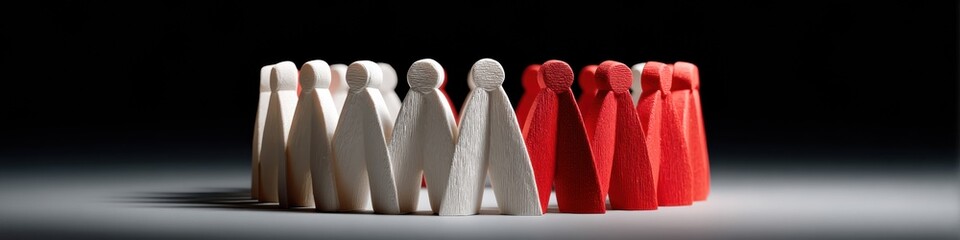 Poster - Inclusive Leadership Visualization Minimalist Paper Silhouettes Representing Diversity, Team Dynamics, and Collaborative Corporate Culture in Modern Workplace Design