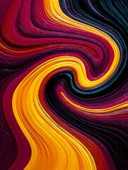 Poster - Abstract Swirling Color Pattern - Vibrant abstract art featuring swirling, multicolored lines creating a dynamic and energetic composition. Perfect for backgrounds or design projects