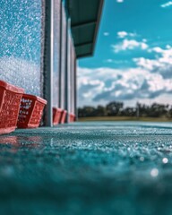 Aufkleber - Immersive Golf Performance Cutting-Edge Driving Range Design with Atmospheric Micro-Perspective - Next-Gen Athletic Training and Experiential Learning Landscape