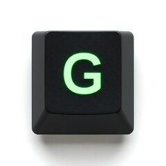 Fototapete - Close-up of a single illuminated keyboard key: the letter G