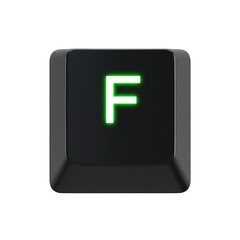 Fototapete - Close-up of a Single Illuminated Keyboard Key: Letter F