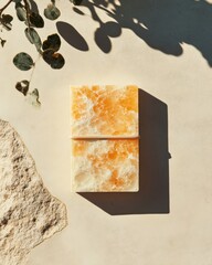 Aufkleber - Artisanal Honey Marble Notebook Minimalist Travel Journaling with Organic Textural Aesthetic - Sustainable Design for Creative Professionals and Digital Nomads