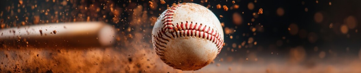 Poster - Dynamic Performance Impact High-Velocity Baseball Moment Capturing Athletic Precision in 4K Ultra-Motion - Pro Sports Branding and Cinematic Training Content