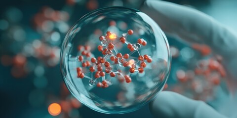 Poster - Immersive Microscopic Science Advanced Molecular Research Visualization in Pristine Lab Environment - Cutting-Edge Biotech Innovation and Precision Diagnostic Imagery