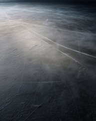 Poster - Minimalist Urban Winter Texture Atmospheric Hockey Ice Surface Capturing Raw Athletic Dynamics and Aesthetic Storytelling for Sports Marketing Content