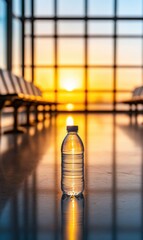 Aufkleber - Mindful Travel Essentials Sustainable Hydration and Minimalist Airport Wellness - Gen Z Digital Nomad Sunrise Inspiration for Conscious Travelers