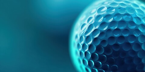 Aufkleber - High-Performance Golf Innovation Precision-Engineered Dimpled Ball Macro in Immersive Teal, Capturing Advanced Athletic Design and Technical Sporting Excellence