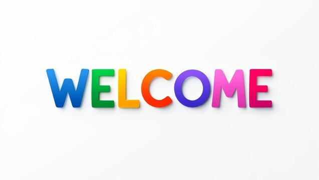 WELCOME colorful typography banner.