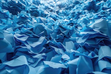 Poster - a perspective showcasing many layers of blue colored paper sheets