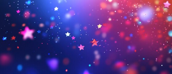 Poster - Festive celebration background with vibrant stars and bokeh lights creating a magical and enchanting atmosphere perfect for holiday themes and special events
