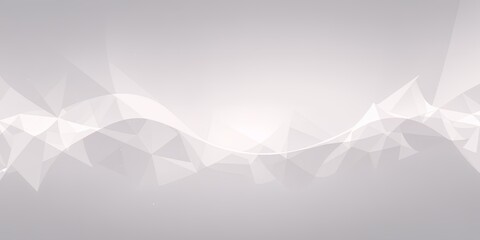Poster - abstract white polygonal shapes forming a wave pattern against a light gray background
