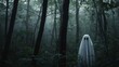 © Helinton - A Halloween ghost floating in a misty forest