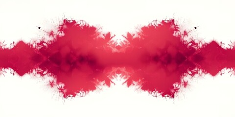 Poster - An abstract symmetrical design with red and white colors and a watercolor effect style