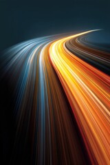 Poster - Abstract speed motion light trails on dark background creating a dynamic and energetic visual effect with vibrant colors and a futuristic feel in a captivating composition