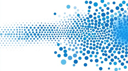 Poster - Abstract blue circles on white background creating a dynamic and modern design perfect for technology or science presentations and marketing materials with a clean and fresh feel