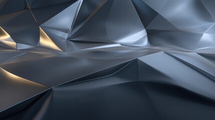 Poster - Abstract metallic surface with geometric shapes and subtle lighting creating a modern and futuristic visual effect for backgrounds and designs