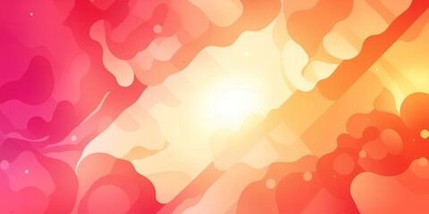 Poster - An abstract background with rounded shapes and a gradient of pink orange and yellow hues