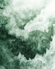 Poster - Abstract sage green watercolor swirl background with dynamic flow and artistic texture creating a serene and calming visual effect ideal for creative projects