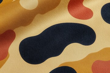 Poster - Abstract textile pattern with wavy shapes in warm earth tones for backgrounds and designs