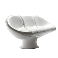 Aufkleber - Space age molded white fiberglass bench with integrated seating, isolated on a empty plain background