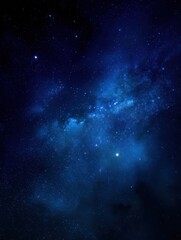 Poster - captivating cosmic vista showcasing a nebula and countless stars against a deep blue backdrop celest