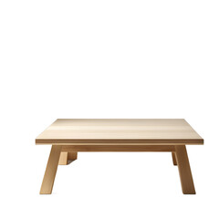 Aufkleber - Japanese minimalist hinoki wood low square coffee table, isolated on a empty plain background