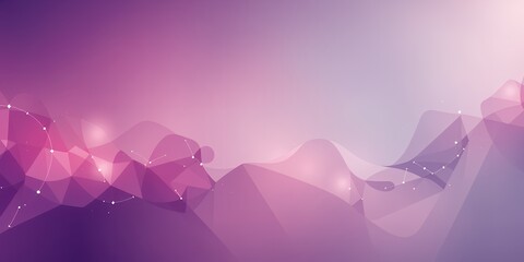 Poster - Abstract purple and pink polygonal shapes with connecting lines and dots background art