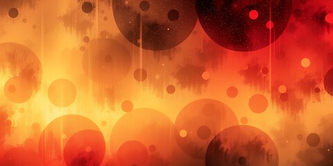 Poster - Abstract background with orange and red hues and circular shapes in varying sizes