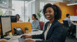 © Lari - Black woman in customer service with headset in office