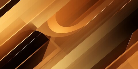 Poster - Abstract golden shapes with diagonal lines and curves creating a modern background look